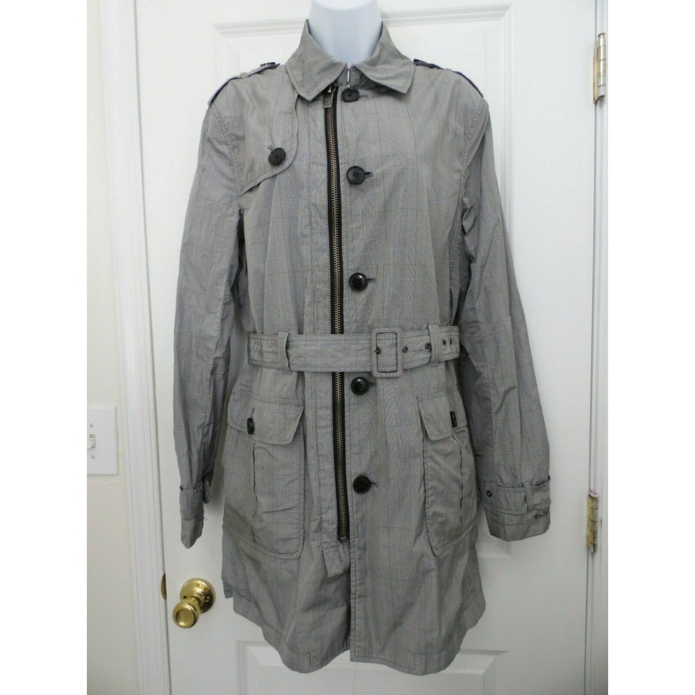 The Original Ben Sherman Womens Gray Long Sleeve Buckle Pea Coat Size Small